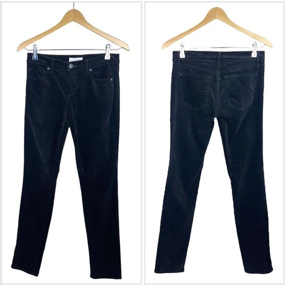 LOFT Modern Velvet Skinny Jeans in Black - Picture 8 of 10